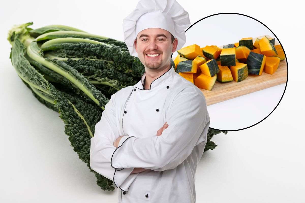 Foglia di cavolo nero e zucca dolce