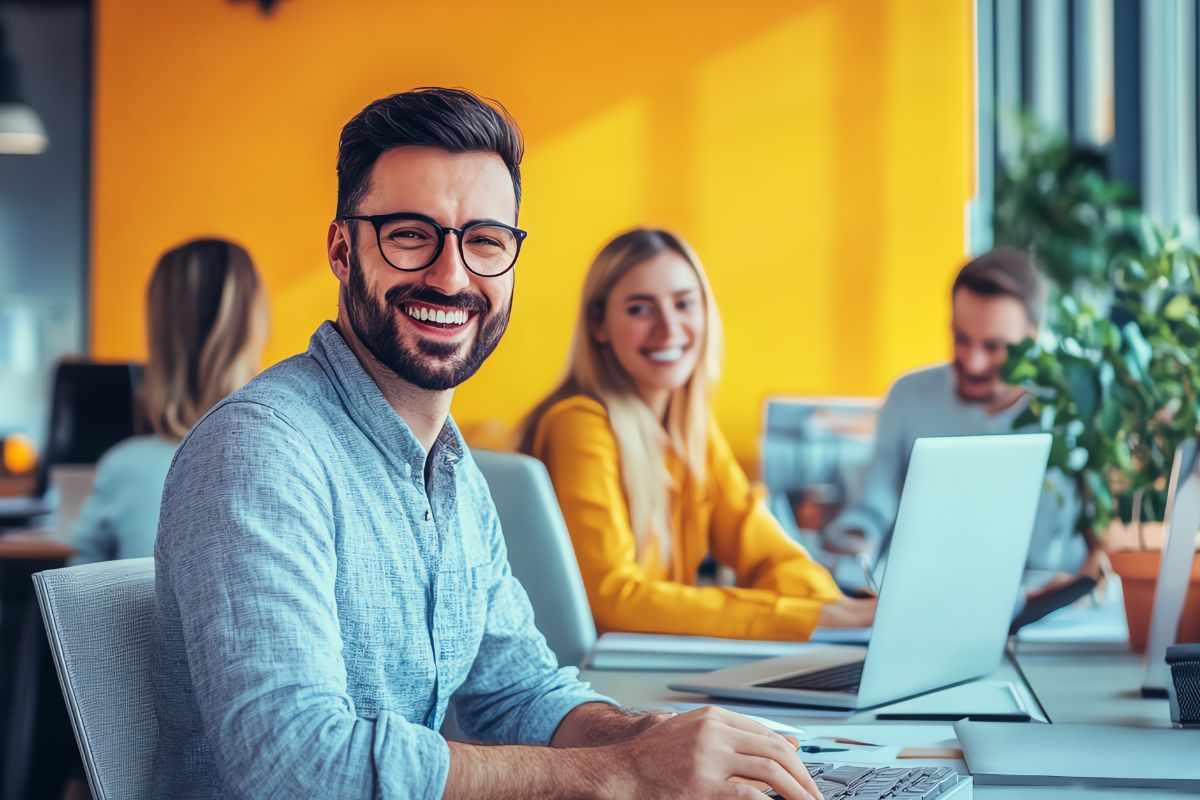 Lavoratori sereni in ufficio