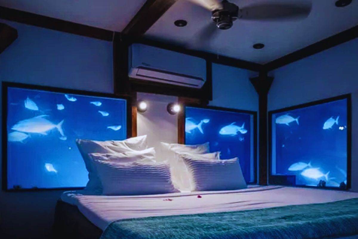 la camera matrimoniale sotto l'acqua