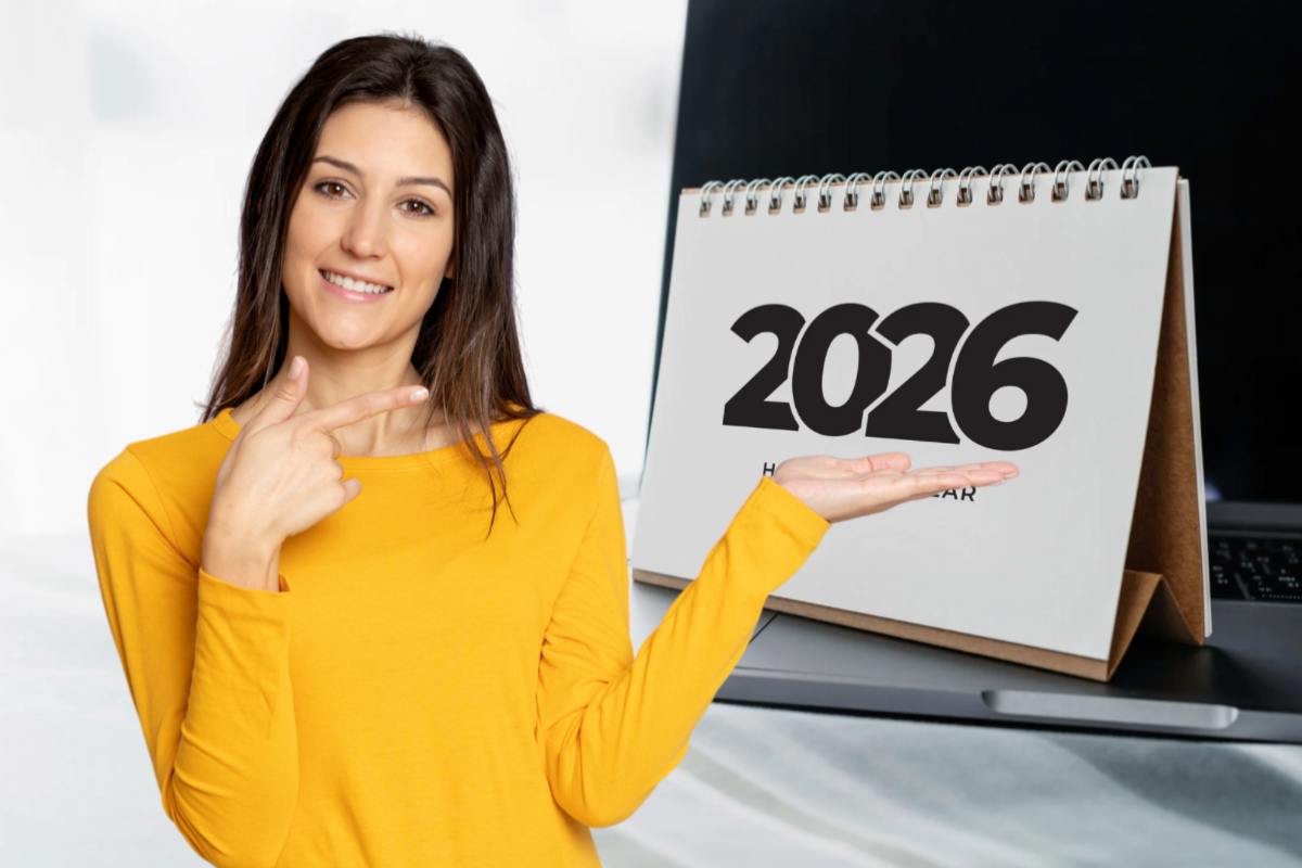 Calendario cartaceo dell'anno nuovo