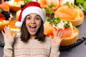 Ragazza festeggia il Natale