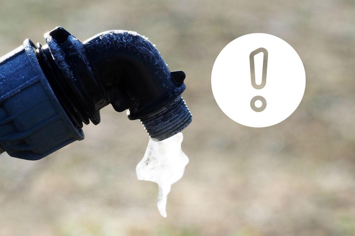 Rubinetto con acqua congelata