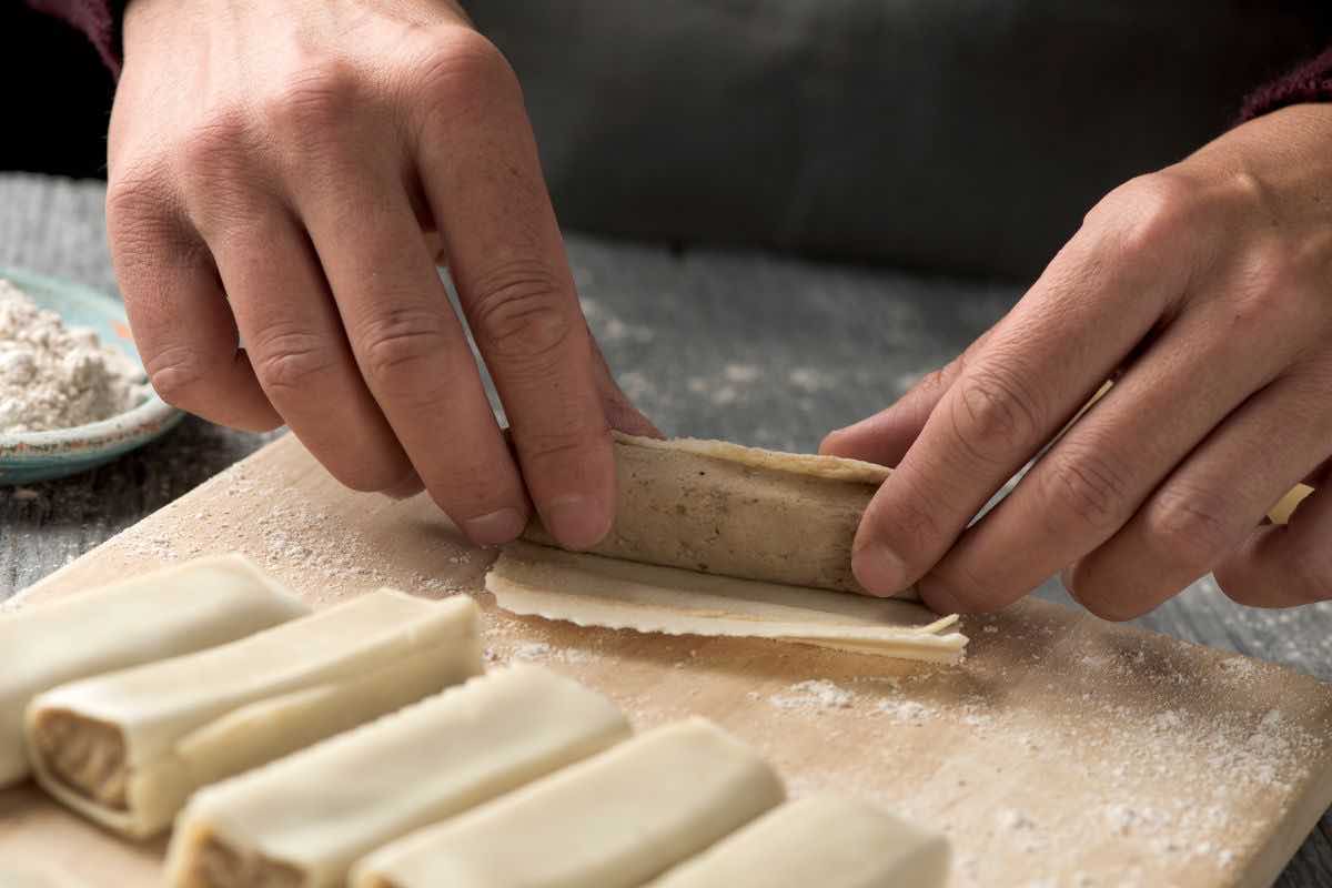 cannelloni funghi e crostacei