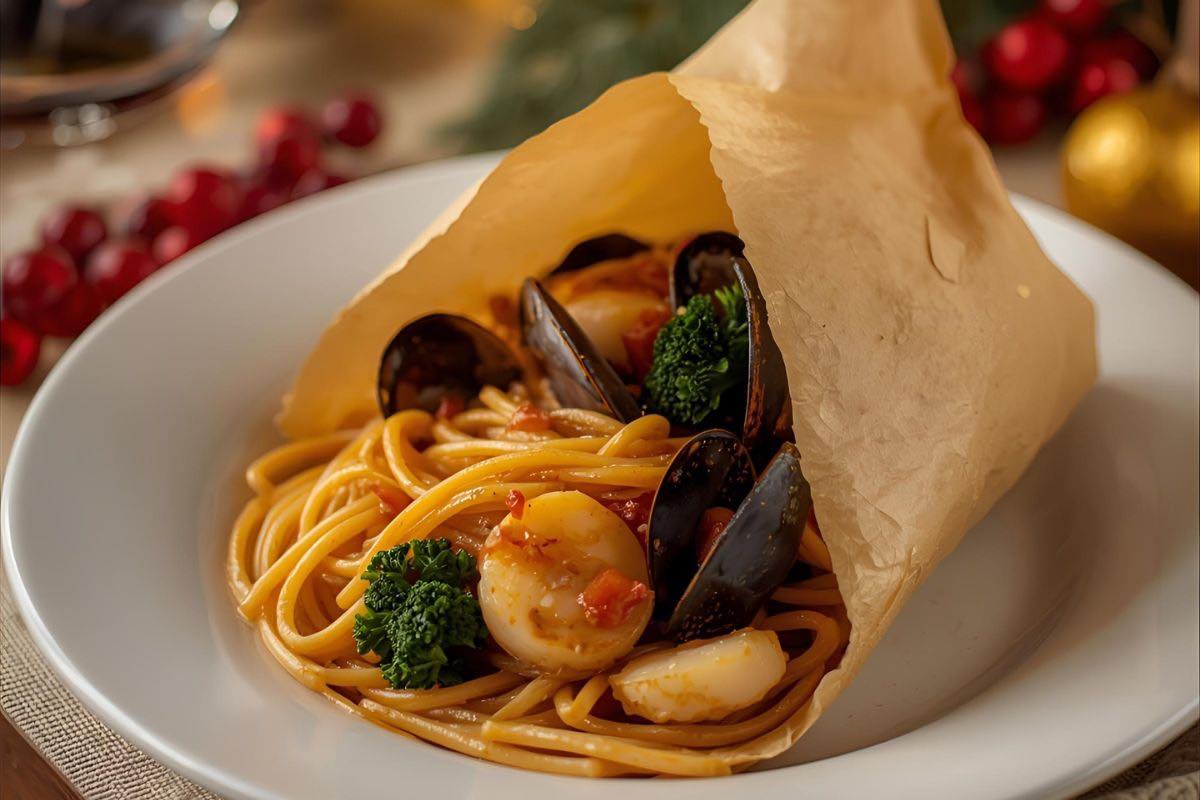 spaghetti di mare al cartoccio