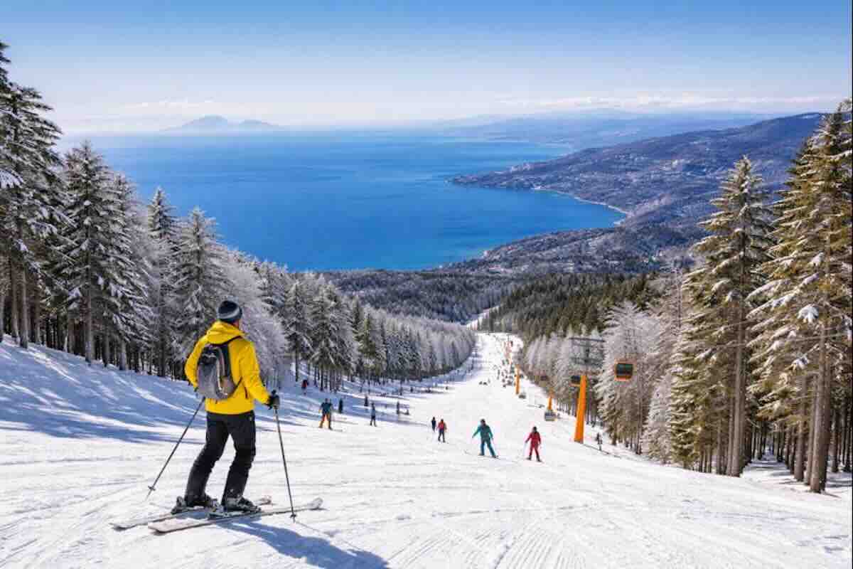 Sciare guardando il mare